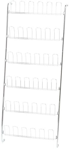 Wenko 4340030100 drzwiowy regał na 18 par butów, metalowy, chromowany, 58 x 151 x 16.5 cm, kolor: srebrny błyszczący 4340030100