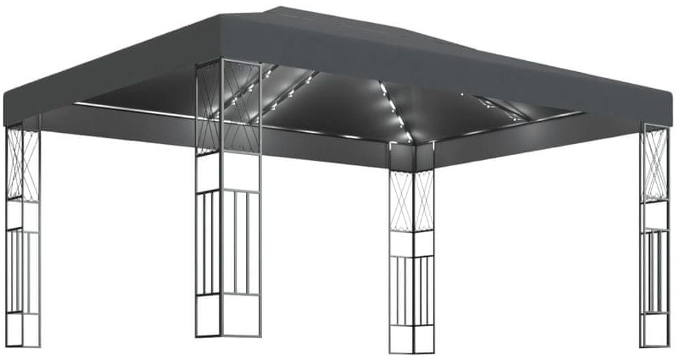 shumee Altana ze sznurem lampek LED 3x4 m antracytowa tkanina