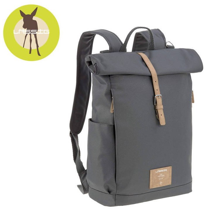 Lassig Green Label Plecak dla mam z akcesoriami Rolltop Backpack Anthracite 7594-0