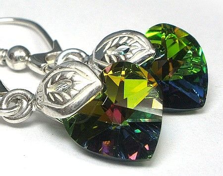 Swarovski piękne kolczyki SREBRO