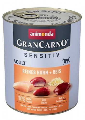 Animonda GranCarno Sensitive Adult puszki czysty kurczak z ryżem 800 g