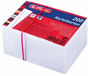 Herlitz Herlitz 50019397 fiszki A8, białe, 170 g/m2, 200 sztuk zgrzewane 50019397