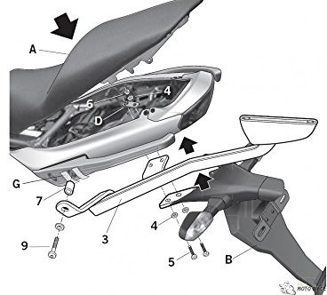 Topcase Shad SHAD K0ER69ST zestaw montażowy, czarny K0ER69ST