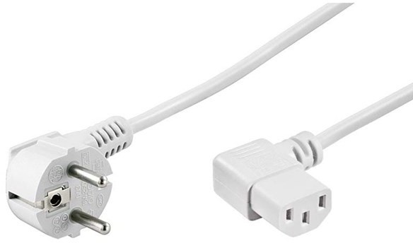 Pro Pro Power cable C13 2x90° - White - 3m 4040849954306