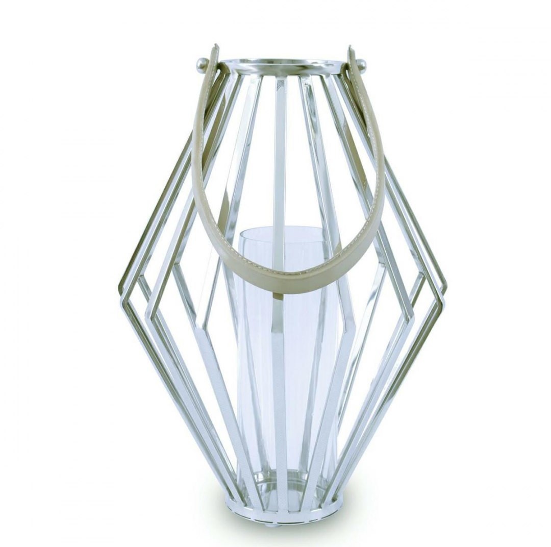 Lampion geometryczny ze stali wys. 41 cm HH-17263