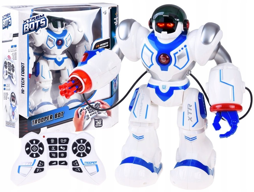 Interaktywny Robot chodzi, strzela + pilot RC0500 DEXT30039 Trooper Bot