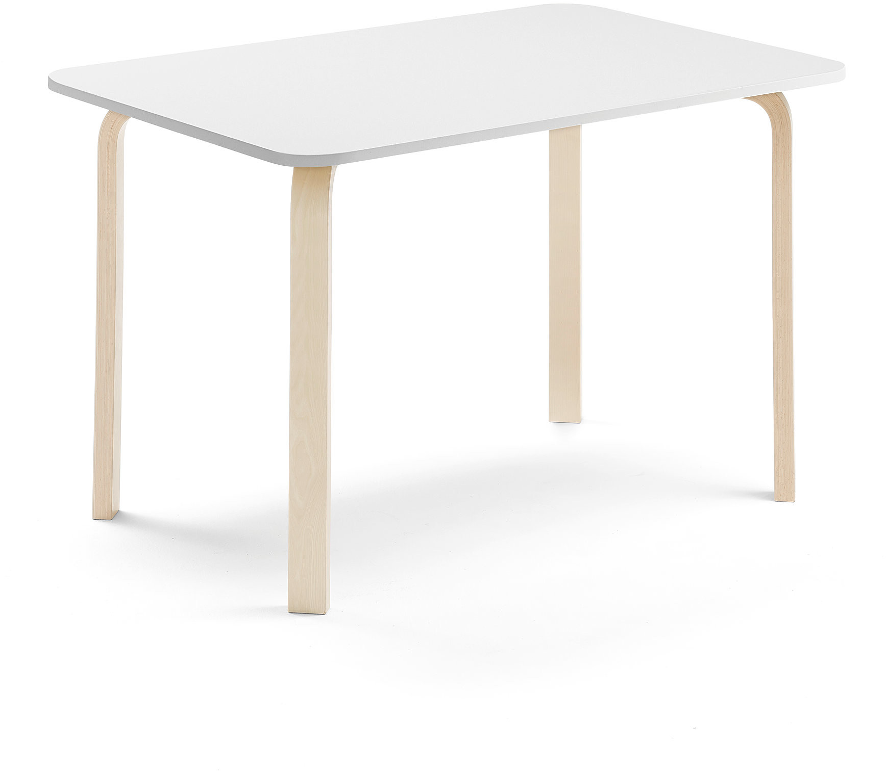 AJ Produkty Stół ELTON, 1200x600x710 mm, biały laminat, brzoza
