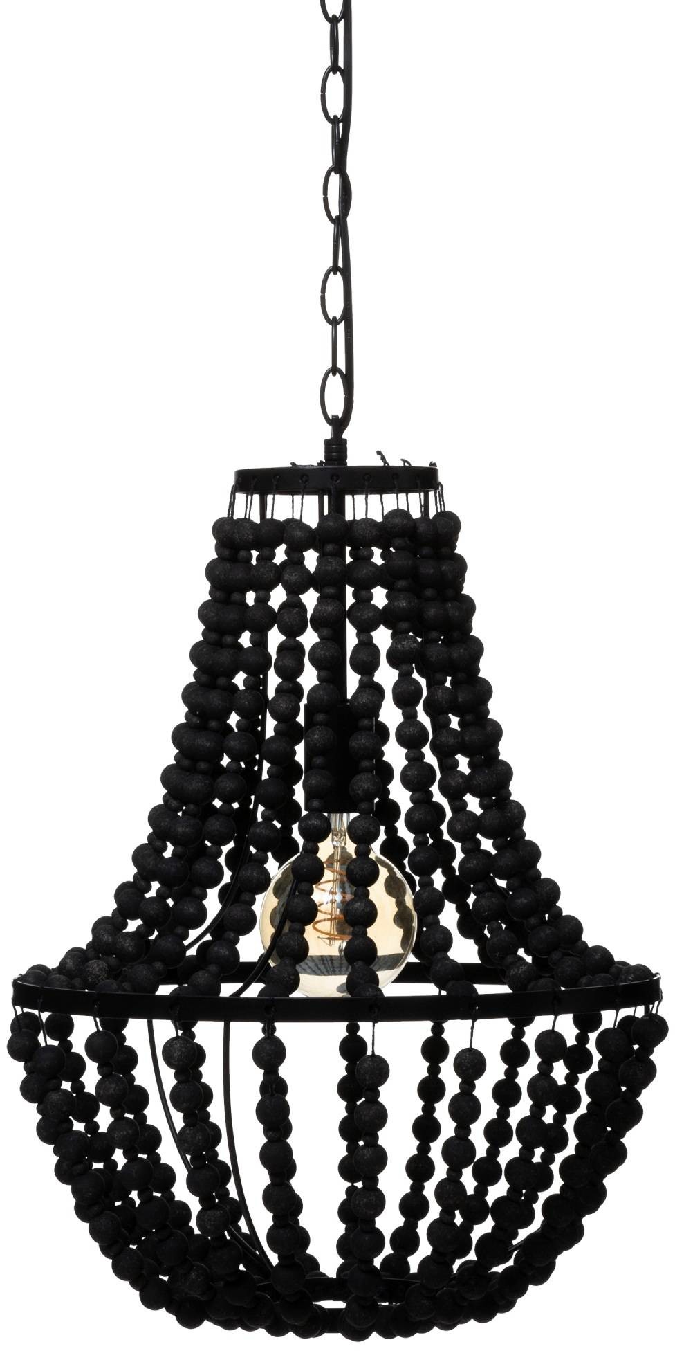 Atmosphera Żyrandol z koralików GOYA drewno czarny 178914