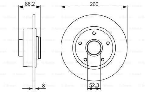 BOSCH Tarcza hamulcowa tylna, 0 986 479 684  0986479684