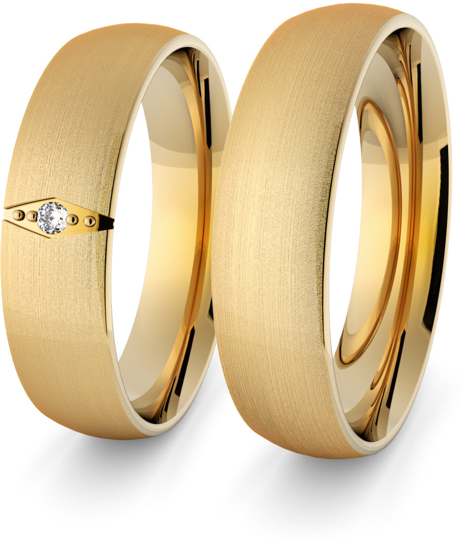 Eminence Obrączki ślubne klasyczne 5 mm z brylantem - 57 Au-classic-5-57