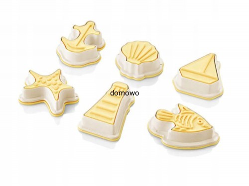 PLASTIKOWE FOREMKI WYKRAWACZE 6 szt morskie