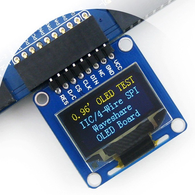 Wyświetlacz OLED dwukolorowy graficzny 0,96'' (A) 128x64px SPI/I2C- kątowe złącza WSR-04434