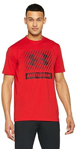 Under Armour koszulka męska Amsterdam Big logo SS T z krótkim rękawem, czerwony, xl 1325293-600