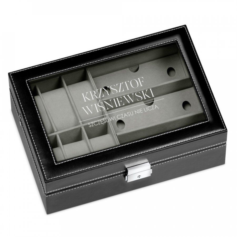 Murrano Szkatułka na Zegarki i Okulary GRAWER Drugie Imię SZKT-ZG-OK-006