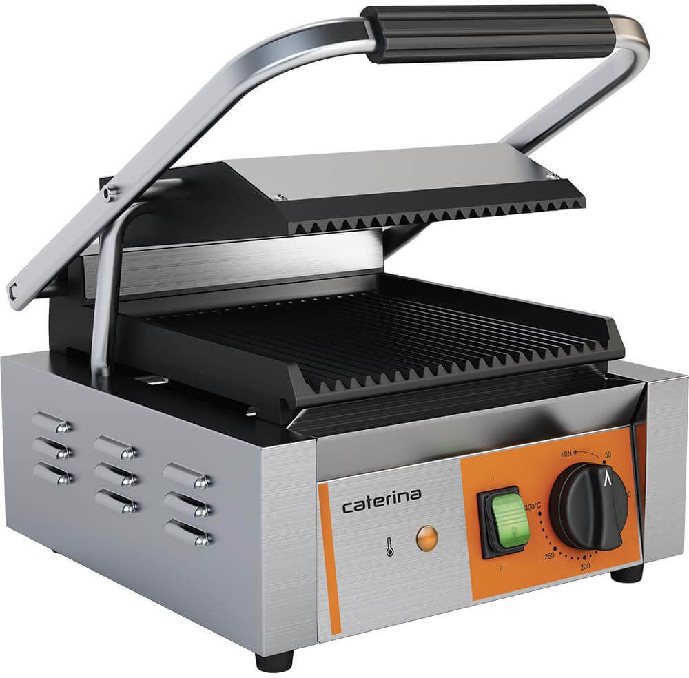 Stalgast Grill kontaktowy pojedynczy ryflowany 1.8 kW Caterina 742018