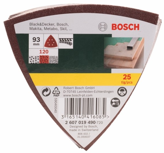 Bosch BOSCH_elektonarzedzia BOSCH_elektonarzedzia Zestaw papierów ściernych Promoline 93 mm 25 elementów) WYPRZEDAŻ!