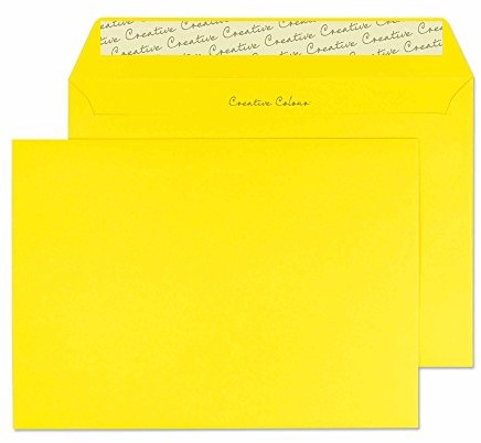 Creative Colour 303 koperta z listem wartościowym, samoprzylepna z paskami ściągającymi, 120 g/m2, C5, opakowanie 500 szt. , kanaryjski żółty 303