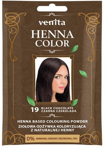 Venita VENITA_Henna Color ziołowa odżywka koloryzująca z naturalnej henny 19 Czarna Czekolada 25g
