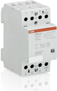 ABB Stycznik modułowy ESB25-40N-06, I=25A (AC-1/AC-7a), 9A (AC-3); U cewki=230V AC/DC; Styki: 4NO ESB25-40N-06