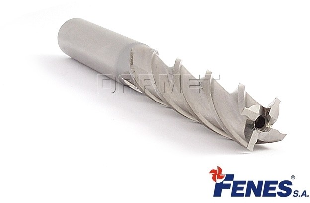 FENES Frez 4-ostrzowy trzpieniowy, długi o ostrzach centralnych z chwytem walcowym DIN844-A L-M-N, HSS-E - 6MM - FEN_0641-512-111-560