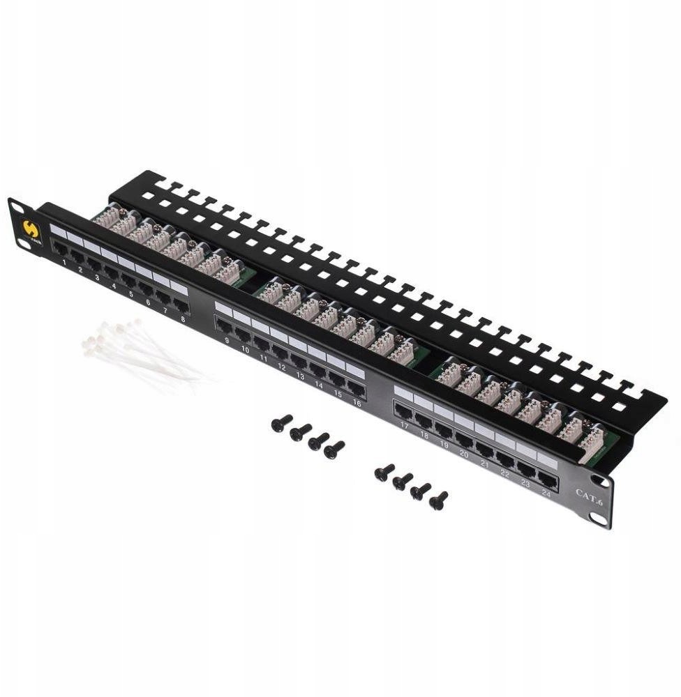 Netrack Patch panel 19'' 24-porty kat. 6 Utp, z p