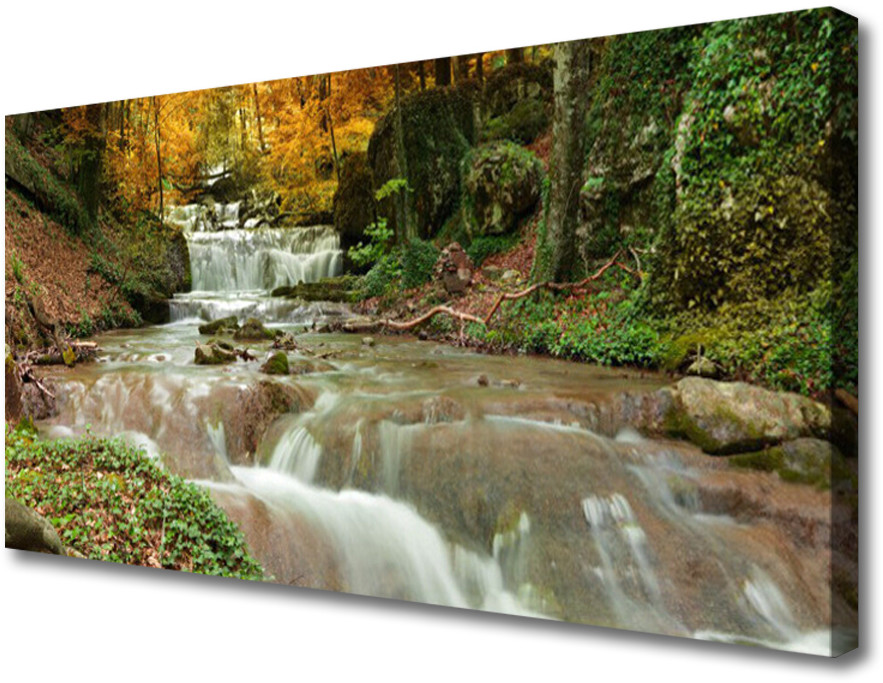 PL Tulup Obraz Canvas Wodospad Las Przyroda 120x60cm