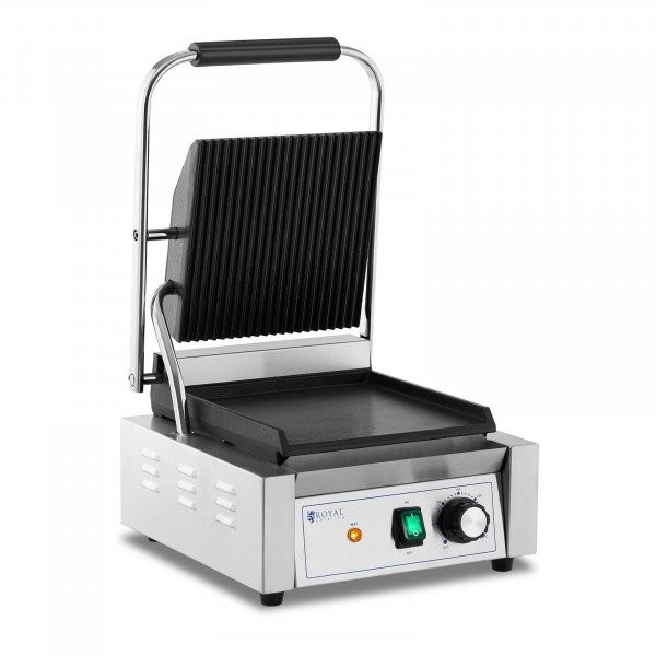 Royal Catering Grill kontaktowy płyta ryflowana i gładka 1800 W RCPKG-1800-M