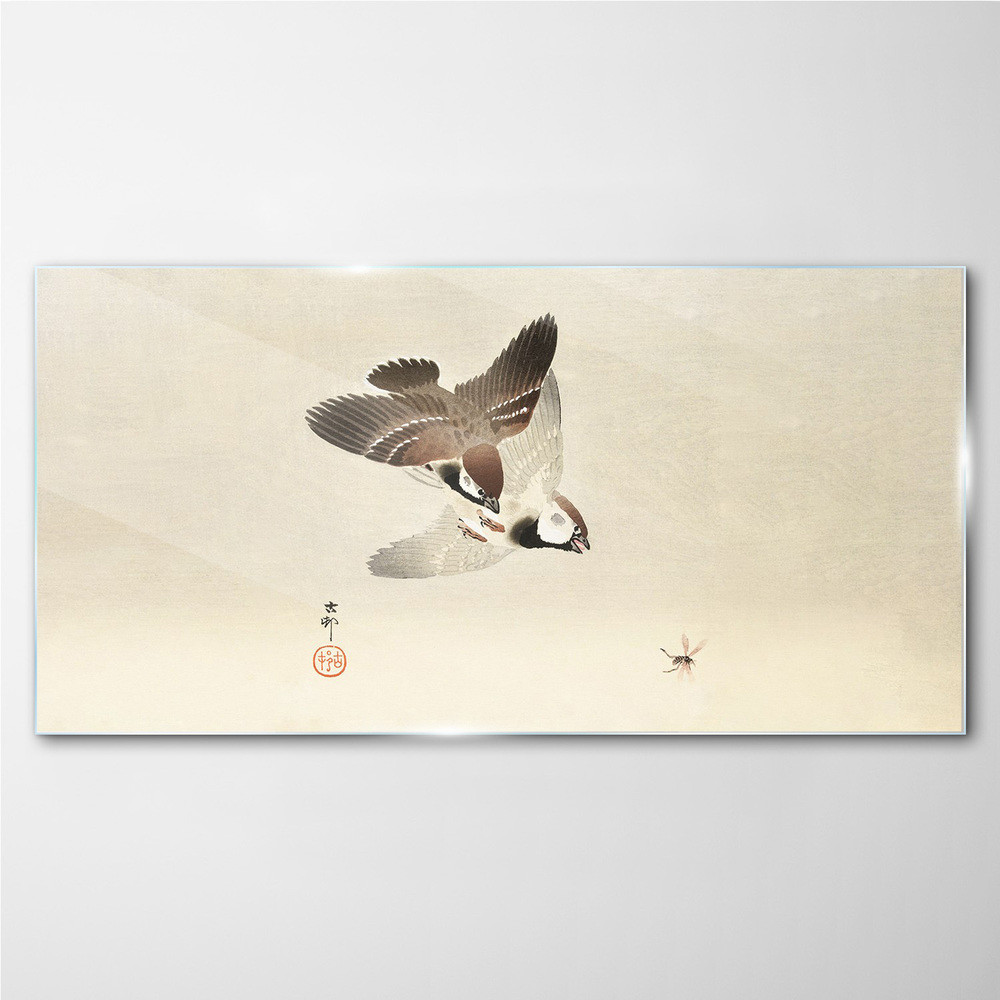 PL Coloray Obraz na Szkle Zwierzęta Ptaki Wróble 120x60cm