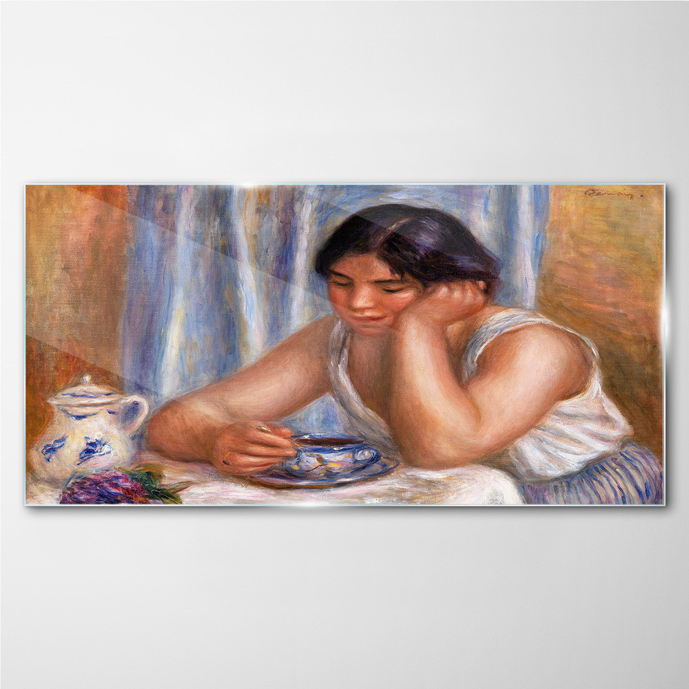 PL Coloray Obraz Szklany Kobieta Kawa 100x50cm