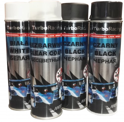 LAKIER AKRYLOWY MOTO-K SPRAY 0,5L CZARNY MAT