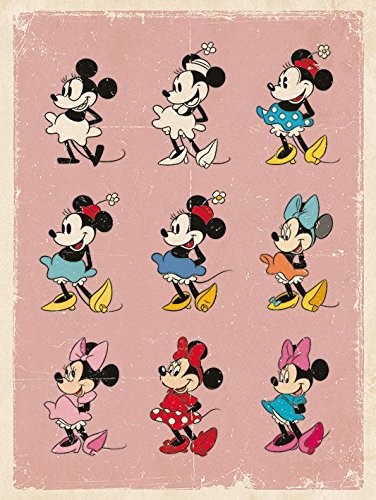 Disney Minnie Maus Evolution nadruki na płótnie 40 x 50 cm, wielokolorowa WDC94378