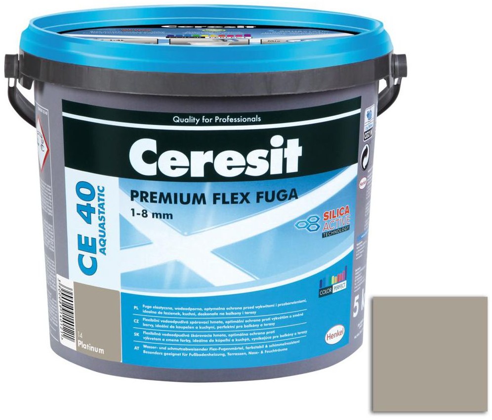 Ceresit Fuga cementowa WODOODPORNA CE40 jasno szary 5 kg