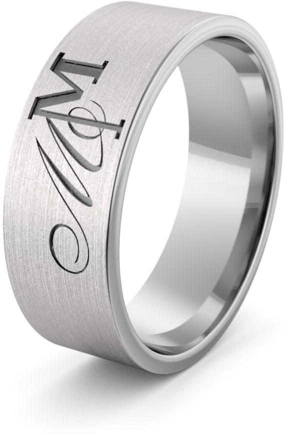 Eminence Obrączka srebrna z indywidualnymi inicjałami - wzór Ag-386 Ag-386