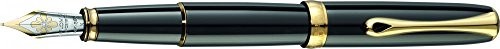 Diplomat d40203015 Excellence A2 fountain Pen z krawędzią 14 CT Medium NIB, schwarzlack/złoty D40203015