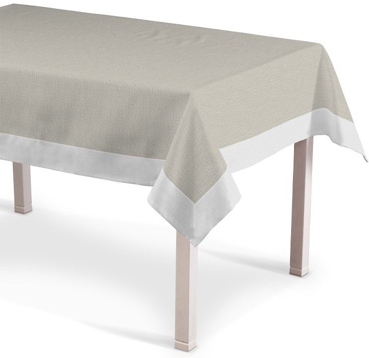 Dekoria Obrus z ramką naturalny len 130 × 210 cm Linen 436-392-05