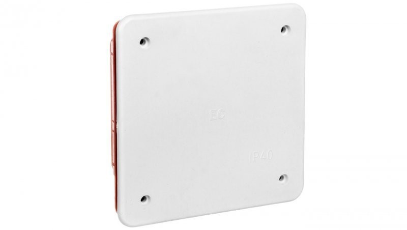 elettrocanali Puszka podtynkowa z pokrywą seria 350 92x92x45 czerwony-biały EC350C1 EC350C1