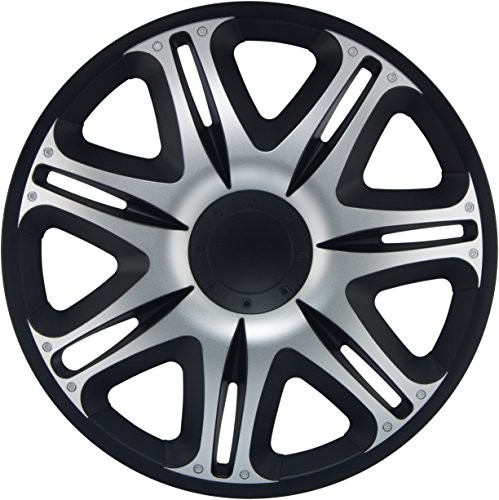 J-Tec j14558 NASCAR kołpaki, Silver/Black, 14 cali J14558