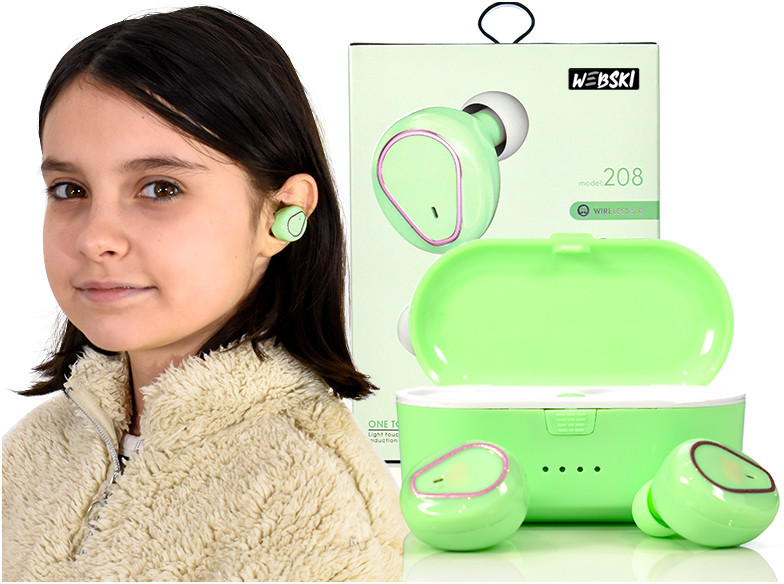 Słuchawki Pchełki Douszne+powerbank Etui Ładujące