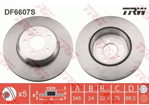 TRW Tarcza hamulcowa DF6607S