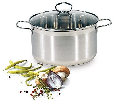 Krüger Karl  garnek do mięsa, Manhattan, rondel z pokrywą szklaną, wykonana ze stali nierdzewnej, do wyboru różne rozmiary, 24 cm 101024 MA