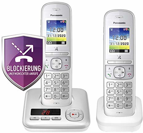 Panasonic telefon bezprzewodowy KX-TGH722GG z automatyczną sekretarką i dodatkową częścią mobilną, elektroniczną i trybem Eco Plus KX-TGH722GG