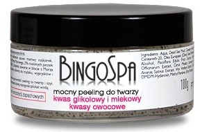 BingoSpa Mocny peeling błotny do twarzy kwas glikolowy i mlekowy kwasy owocowe 100g 1234582655