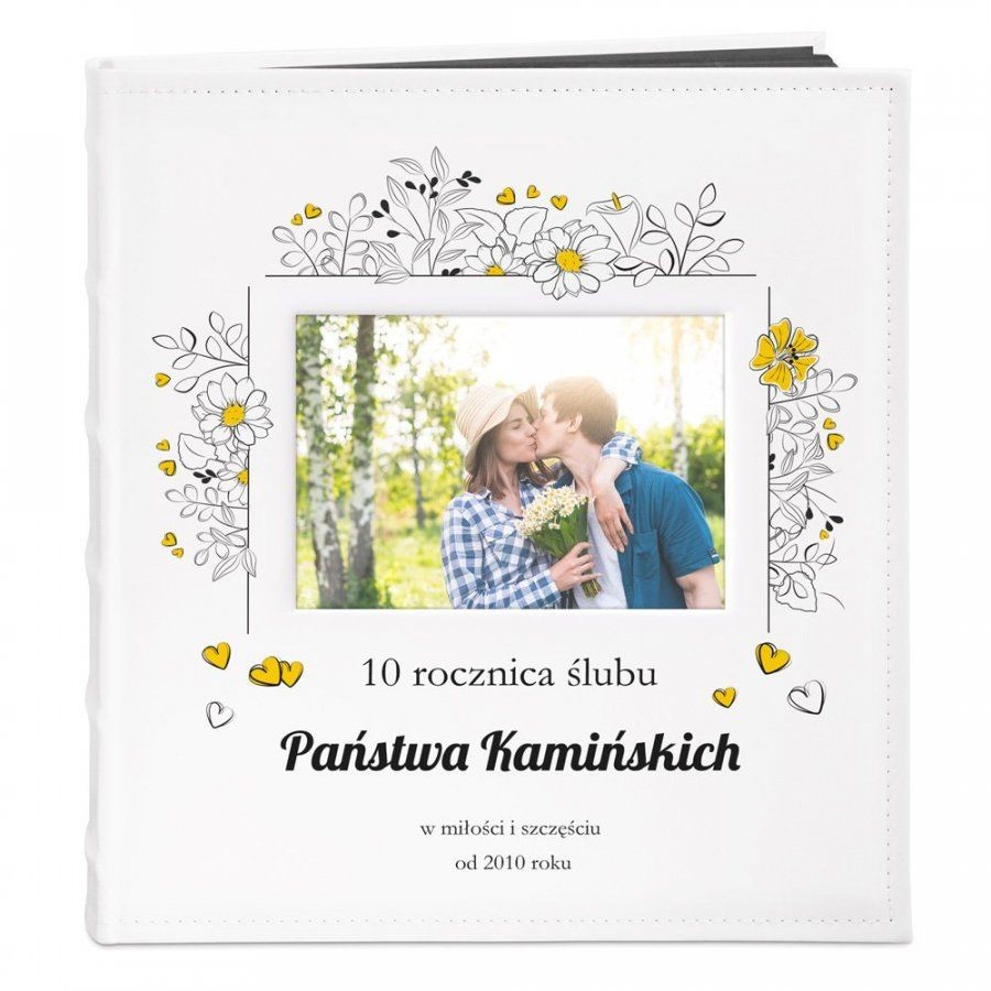NA Murrano Album z Okienkiem Prezent Rocznicę Nadruk Kwiaty ALB-BO-BK-UV-031