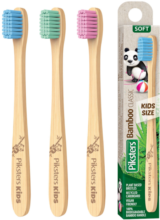 Piksters PIKSTERS Bamboo CLASSIC KIDS 1szt. - bambusowa szczoteczka do zębów dla dzieci (E5495)