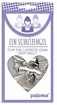 pajoma PAJOMA 10710 breloczek do kluczy z aniołem stróżem dla najlepszej babci, metal, długość 5 cm 10710