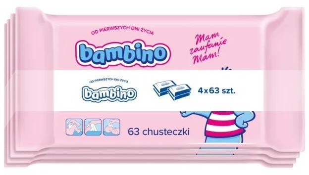 Bambino Chusteczki dla niemowląt 4x63szt. 92094-uniw