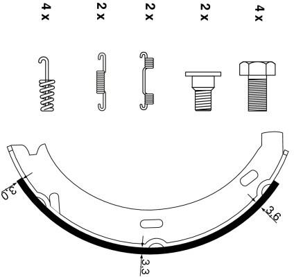 HELLA PAGID Zestaw szczęk hamulcowych 8DA 355 050-441