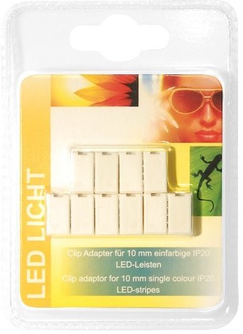Transmedia Clip-adapter RGB/listwy do listwy LED 10 MM, długość: 150 MM, pasuje do źródeł światła LED LB3 X, wraz z 10 ML siilkon, lbz6 10L LBZ6-10L