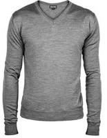 John & Paul Lekki sweter John & Paul z wełny merino - szary (V-neck) P9788