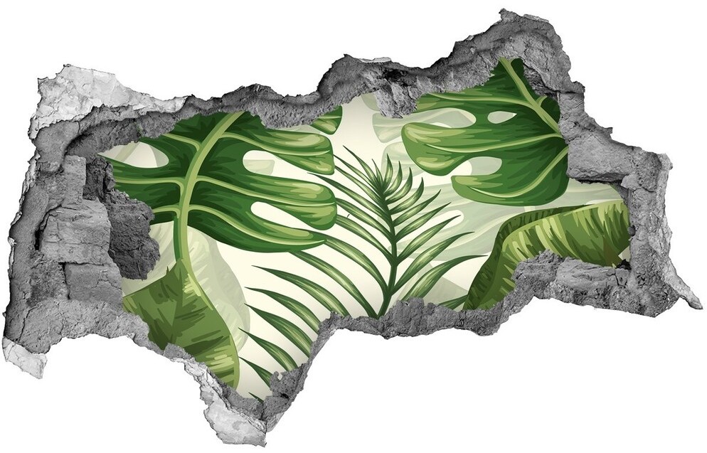 Wallmuralia.pl Naklejka 3D dziura Tropikalne liście